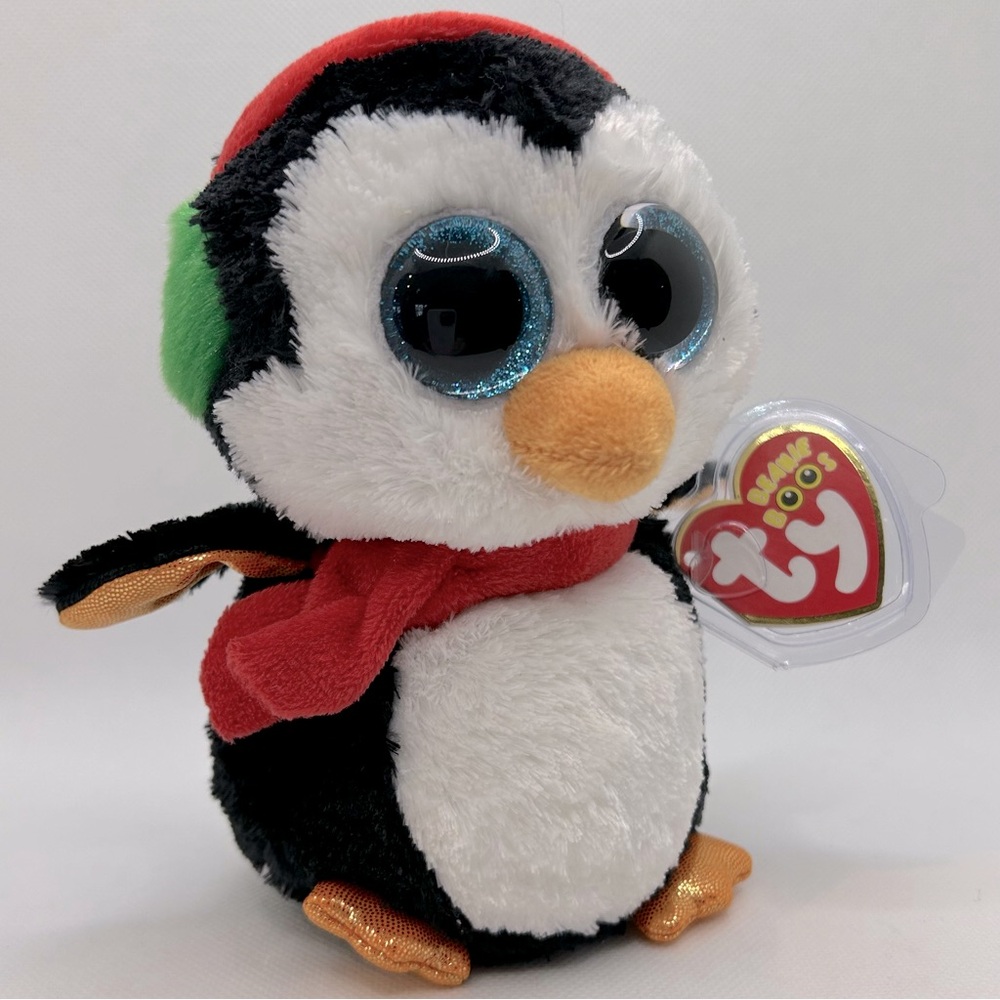 Ty Beanie Boos Collection HTF Holiday Theme North the Penguin Plush